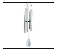 Woodstock Chimes Signature Collection Carillon éolien d'Athéna, 111,8 cm argenté pour extérieur, terrasse, Maison ou Jardin (WWSA)