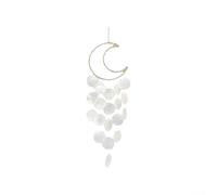 Carillon éolien élégant coquillage pour décoration d'intérieur, nacre naturelle à suspendre, produisant des tons apaisants pour salon, chambre à coucher (D)