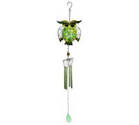 Carillon éolien en métal sur le thème des oiseaux pour jardin, terrasse, cour, décoration extérieure rustique, son mélodique naturel activé par le vent, accent commémoratif à suspendre, silhouette