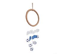 Carillon éolien fait à la main sur le thème du football avec des accents authentiques en verre de mer pour les amateurs de nature et de sport (bleu)