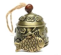 Carillon éolien Feng Shui, motif poisson dragon, cloche en métal pour décoration de maison, jardin, bénédiction de bon augure à suspendre avec corde de chanvre (carpe)