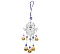 Carillon Éolien Œil Maléfique Turc en Métal et Tissu, Bleu | Décoration Suspendue pour Cour, Balcon et Intérieur, Charme Protecteur, Style Créatif