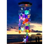 Carillon éolien solaire décoratif pour l'extérieur, le balcon, la terrasse ou un arbre, avec 21 LED, en forme d'escargot, étanche et économe en énergie