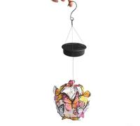 Carillon éolien solaire en forme de papillon avec lumières LED, décoration d'extérieur à suspendre pour jardin, terrasse, cour, porche, carillon en métal étanche