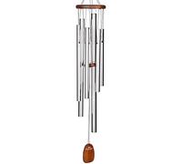 Carillon éolien Woodstock pour extérieur, décoration extérieure pour votre terrasse et porche, décoration de jardin, carillon éolien argenté (83,8 cm) - Carillon Adagio en bois - Jardin espagnol (ADSG