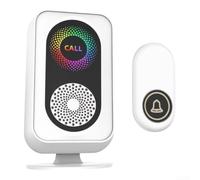 Carillon Fil pour Maison Étage LED Visuel Carillon Fil pour Maison(White) | Portée 400m, signal stable, pas d'interférence, pour idéal maison multi-étages, appartement