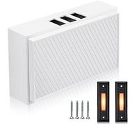 Carillon filaire avec 2 boutons poussoirs éclairés, 16 V 10 VA deux sons pour porte avant et arrière pour mur intérieur, compatible avec la plupart des marques de sonnette (noir, blanc, jaune)