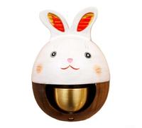 Carillon japonais en bois dopamine avec chat porte-bonheur et cloche en cuivre, décoration d'entrée produisant des alertes sonores douces et mélodiques (prière du lièvre)