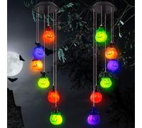 Carillon Lumineux Led Solaire, Citrouille, Imperméable, Pour Halloween, Jardin, Patio, Décoration De Pelouse