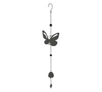Carillon Métal Papillon - 90 cm, Son Relaxant, Anthracite, Décoration Extérieure pour Jardin ou Terrasse