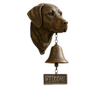 Carillon mural décoratif rustique vintage avec motif chien | Anneau de porte en forme de chien pour porche, jardin, cour, maison de sécurité