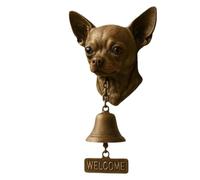 Carillon mural décoratif rustique vintage avec motif chien | Cloche de tête de chien pour porte d'entrée pour portail, jardin, maison de sécurité