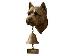 Carillon mural décoratif rustique vintage avec motif chien | Cloche d'entrée de porche pour portail, jardin, cour, maison