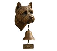 Carillon mural décoratif vintage rustique sur le thème du chien | Cloche de tête de chien pour porte d'entrée pour portail, jardin, maison de sécurité