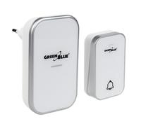 GreenBlue Sonnette cinétique sans pile GB157 W – 38 mélodies, portée 200 m, IP44, blanc