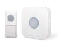 SCS Sentinel - Carillon sans Fil - Portée 200 m - 36 Mélodies au Choix - Indicateur Lumineux - Bouton Étanche IP44 - Fonctionne à Piles - Couleur Blanc Élégant