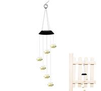 Carillon Solaire | Carillons Solaires Pour Extérieur | Ornement Tournoyant Motif Abeille Résistant à l'Eau pour Terrasse Jardin Balcon Pelouse Maison Décor