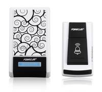 Carillon Sonnette Porte Sans Fil 315MHz LED 36 Mélodies Télécommande Étanche - Noir et blanc
