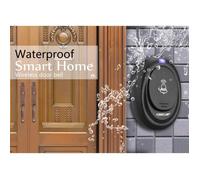 Carillon Sonnette Porte Sans Fil 315MHz LED 36 Tones Mélodies Télécommande Étanche Waterproof - NOIR
