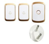 Carillon Sonnette Sans Fil 300m - Récepteur Plugin + 2 Émetteurs d'or