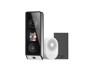 Carillon vidéo intelligent EZVIZ EP8 Ultra kit sonnette vidéo 160° Noir et argent 2 MP avec chime