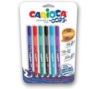 Carioca 43037 stylo à encre gel Stylos à encre gel avec bouchon Moyen Multicolore 6 pièce(s) G