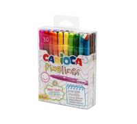 Carioca Fineliner Boîte de 30 Fineliners Couleurs Assorties Pointe précise 0,5 mm Made in Italy Couleurs Brillantes 30 unités