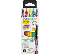 Carioca Fineliner Modèle Study Boîte de 5 Fineliners Couleurs primaires Pointe précise 0,5 mm Fabriqué en Italie avec des couleurs brillantes
