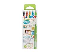 Carioca Fineliner Modèle Travel Boîte de 5 Fineliners Tons d'été Pointe précise de 0,5 mm Fabriqué en Italie avec des couleurs brillantes