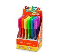 CARIOCA Lot de 30 stylos gel assortis fluo | Affichage de 30 stylos gel Fiorella couleurs fluo | Pour l'école, l'université et le bureau | Pointe de 0,1 mm | 30 pièces
