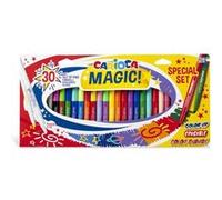 Carioca Magic Markers Lot de 30 marqueurs magiques - Encre magique qui change de couleur - Comprend un stylo marqueur Magink pour changer ou effacer les couleurs - Pointe maxi verrouillée avec capucho