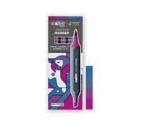 CARIOCA Marqueurs à croquis Colori Plus - Violets double pointe biseautée, encre à base d’alcool à odeur légère, séchage rapide, tracé fluide, parfaits pour dessin, illustration (boîte de 4 marqueurs)