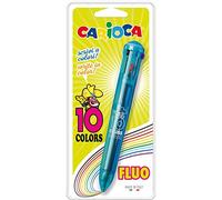 Carioca - 10 Stylos À Bille De Couleur - Couleurs Assorties - Rétractable