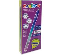 Carioca Oops Easy Lot de 12 stylos à encre gel effaçables avec encre thermosensible Pointe 0,7 mm Bleu