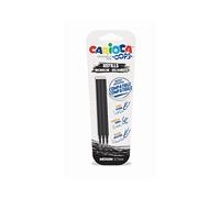 Carioca Oops Lot de 3 recharges stylo effaçable noir, recharge compatible, encre thermosensible, couleur noire
