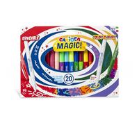 Carioca Magic Markers Lot de 20 marqueurs magiques - Encre magique qui change de couleur - Comprend un stylo marqueur Magink pour changer ou effacer