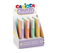 CARIOCA Surligneurs Pastel, Lot de 16, Pointe Biseautée 4,5 mm, Couleurs Pastel Assorties, Super Lavables, Idéal pour Mettre en Valeur et Surligner