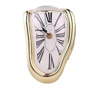 Carkio Creative Melting Clock, Horloge murale décorative Salvador Dali Watch Melted Clock for Home Office Shelf Bureau Table Décoration, drôle cadeau créatif (or)