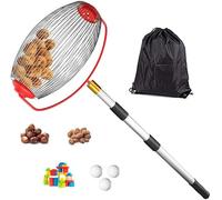 Carkio Roll Collector avec poignée télescopique et Sac de Rangement pour Les Fruits comme Les poires Les Pommes Les balles de Tennis Les Noix, Confortable pour ramasser sans se pencher, 32cm x 19cm