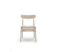Carl Hansen & Søn Chaise CH23 - chêne savonné - Abdeckplatte Eiche - maille noire