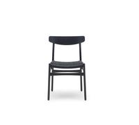 Carl Hansen & Søn Chaise CH23 - verni noir - Abdeckplatte Eiche - maille nature