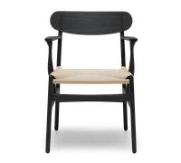 Carl Hansen & Søn Chaise CH26 - verni noir - maille nature