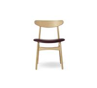 Carl Hansen & Søn Chaise CH30P - chêne huilé - cuir noir/Thor 301