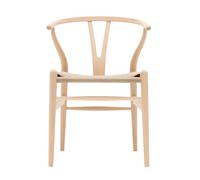 Carl Hansen & Søn Chaise Wishbone CH24 Y hêtre - maille nature - hêtre savonné
