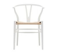 Carl Hansen & Søn Chaise Wishbone CH24 Y hêtre - verni blanc - maille nature