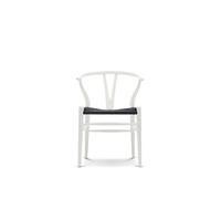 Carl Hansen & Søn Chaise Wishbone CH24 Y hêtre - verni blanc - maille noire