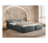 Carla - lit coffre - 160x200 cm - en velours texturé - sommier inclus