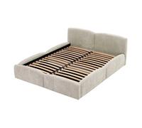 Carla - lit coffre - 180x200 cm - en velours texturé - sommier inclus - Beige