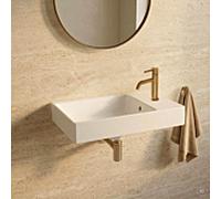CARLDIX x LAUFEN Lavabo à main 45 cm A91001014501 Blanc, 450 x 260 mm, avec trop-plein, trou de robinetterie à droite