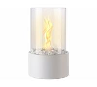 Carlo Milano Cheminée décorative au bioéthanol cylindrique - coloris blanc
